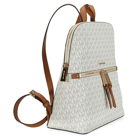 michael kors rhea medium slim logo backpack for sale vanilla